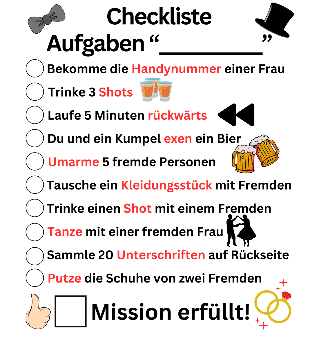 Shirt 'Checkliste'