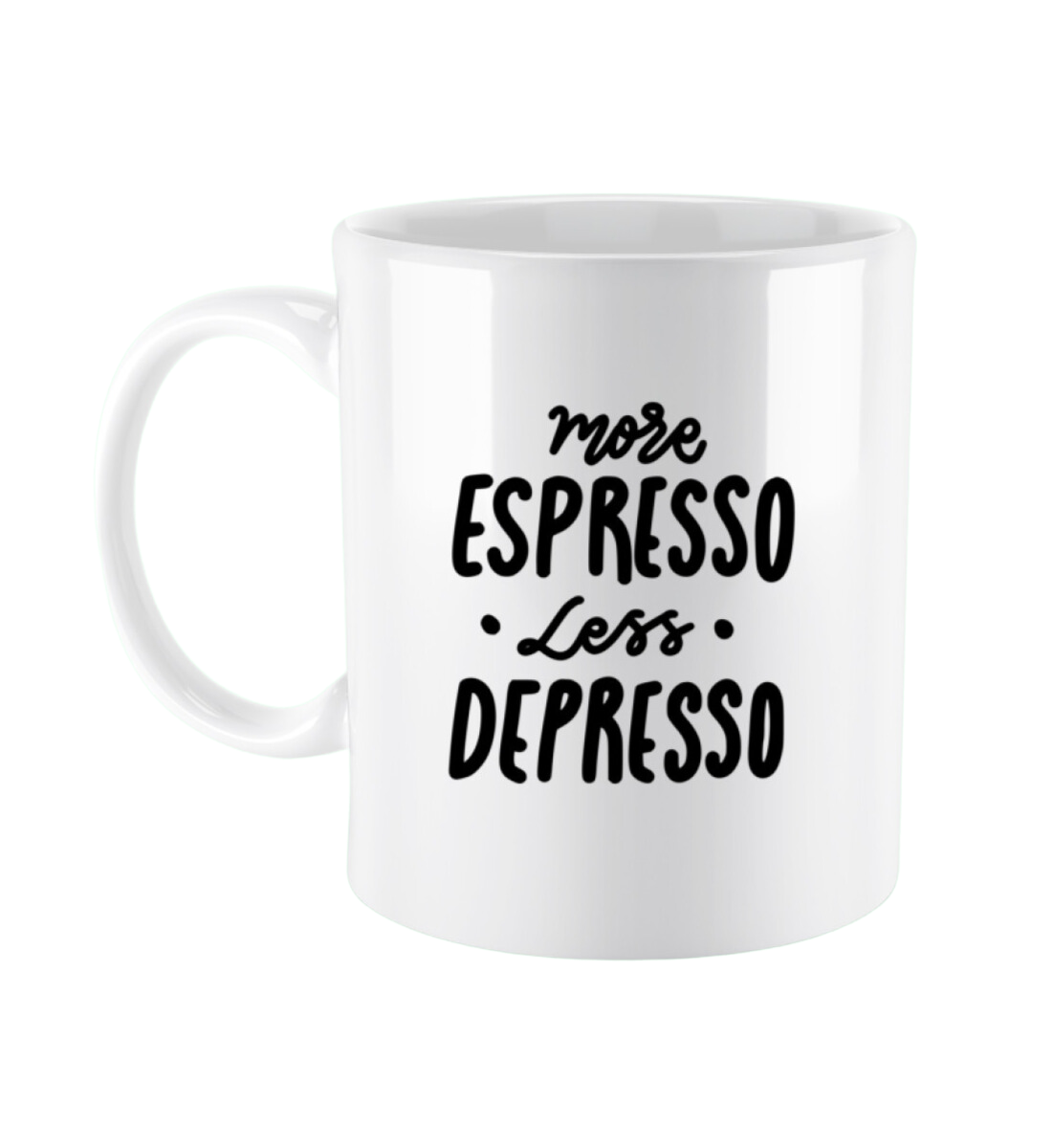 Tasse 'More Espresso Less Depresso'