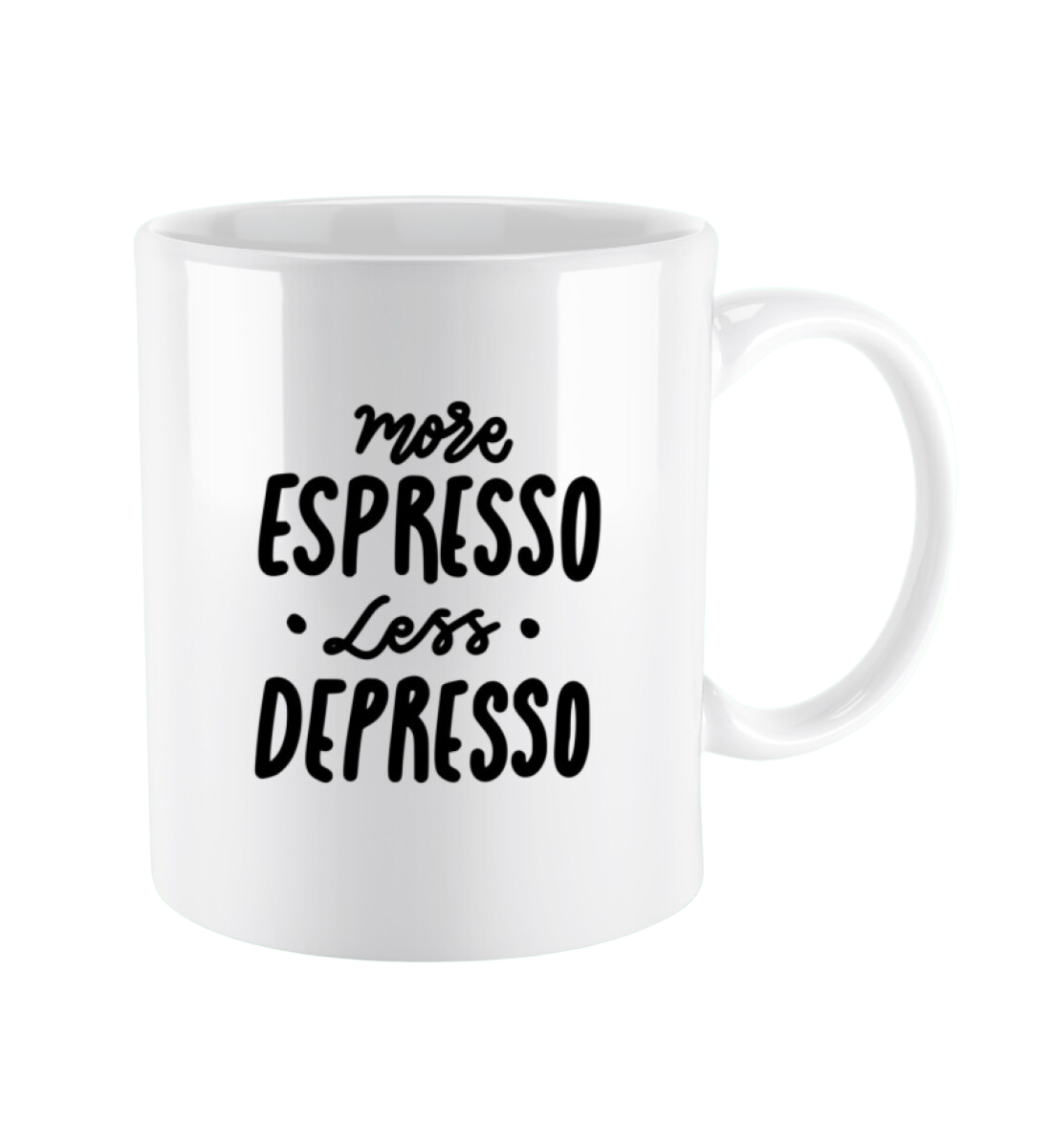 Tasse 'More Espresso Less Depresso'