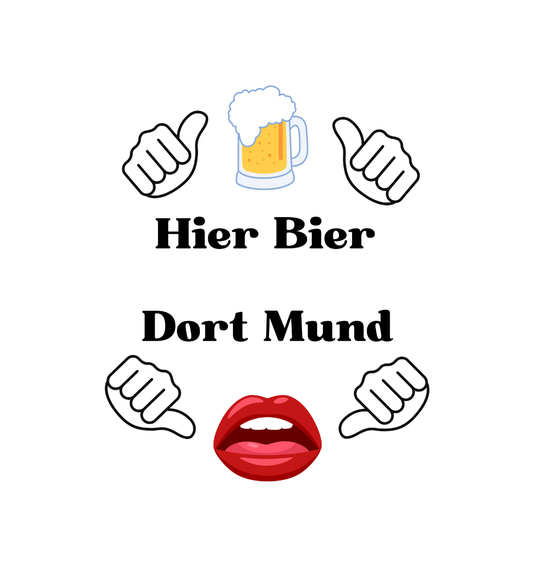 Shirt 'Hier Bier/Dort Mund'